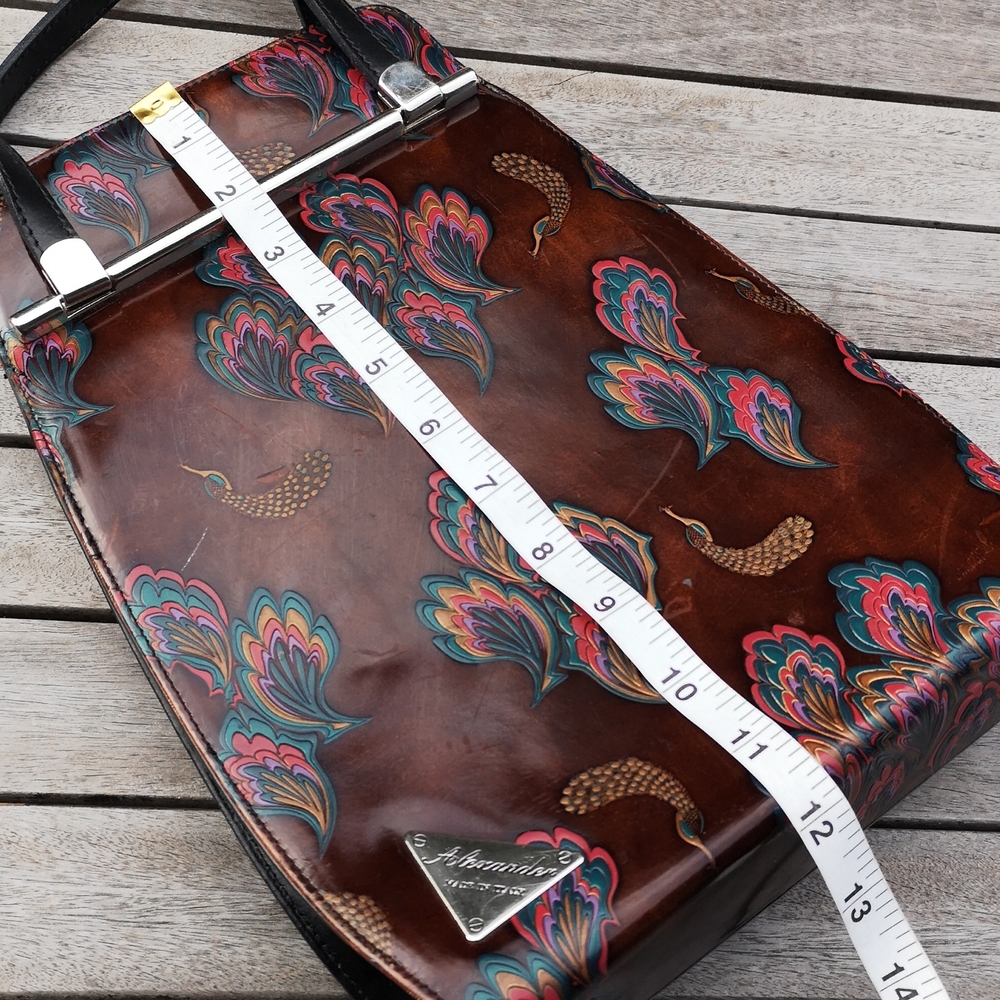 Italian Leather Stunning peacock-design bag - Picture 12 of 16